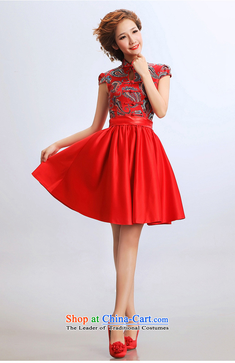 2015 short skirts, stylish qipao cheongsam wedding dresses improved bride wedding dress cheongsam RED M picture, prices, brand platters! The elections are supplied in the national character of distribution, so action, buy now enjoy more preferential! As soon as possible.