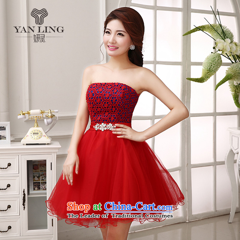 2015 and 2014 serve toasting champagne bridal dresses marriage bridesmaid mission betrothal sister mission short of red dress LF204 RED L