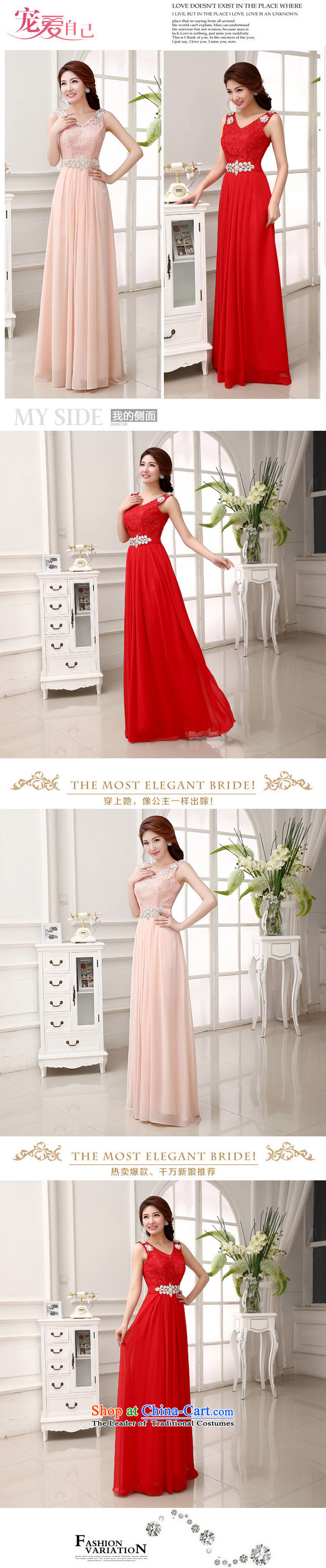 2015 New Sau San video thin red chiffon dress shoulders bride services show bridesmaid toasting champagne evening LF231 champagne color M picture, prices, brand platters! The elections are supplied in the national character of distribution, so action, buy now enjoy more preferential! As soon as possible.