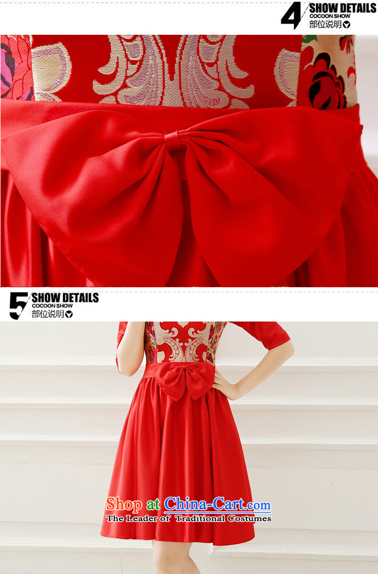  In 2015 improved short-sleeved bride advanced brocade coverlets qipao QP138 load bride toasting champagne marriage red s picture, prices, brand platters! The elections are supplied in the national character of distribution, so action, buy now enjoy more preferential! As soon as possible.