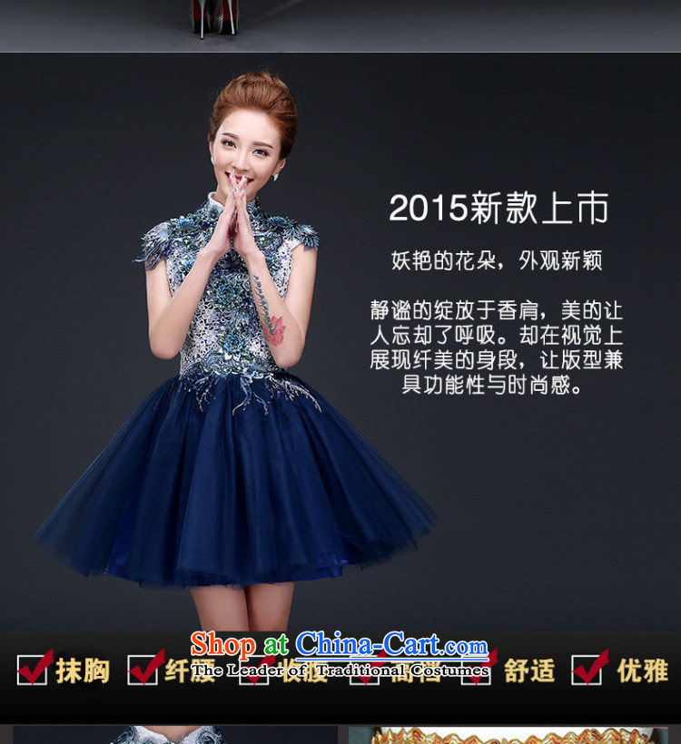 Lily Dance evening dress short of autumn and winter 2015 new dark blue marriage bridesmaid sister skirt banquet annual service evening dress dark blue S   new pre-sale three to five days shipment picture, prices, brand platters! The elections are supplied in the national character of distribution, so action, buy now enjoy more preferential! As soon as possible.
