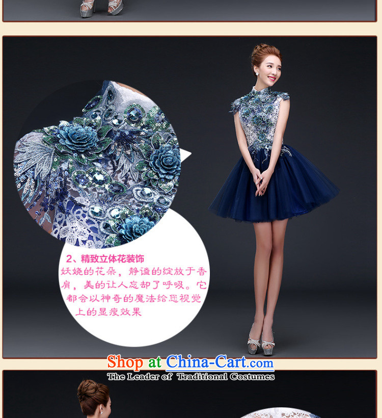 Lily Dance evening dress short of autumn and winter 2015 new dark blue marriage bridesmaid sister skirt banquet annual service evening dress dark blue S   new pre-sale three to five days shipment picture, prices, brand platters! The elections are supplied in the national character of distribution, so action, buy now enjoy more preferential! As soon as possible.