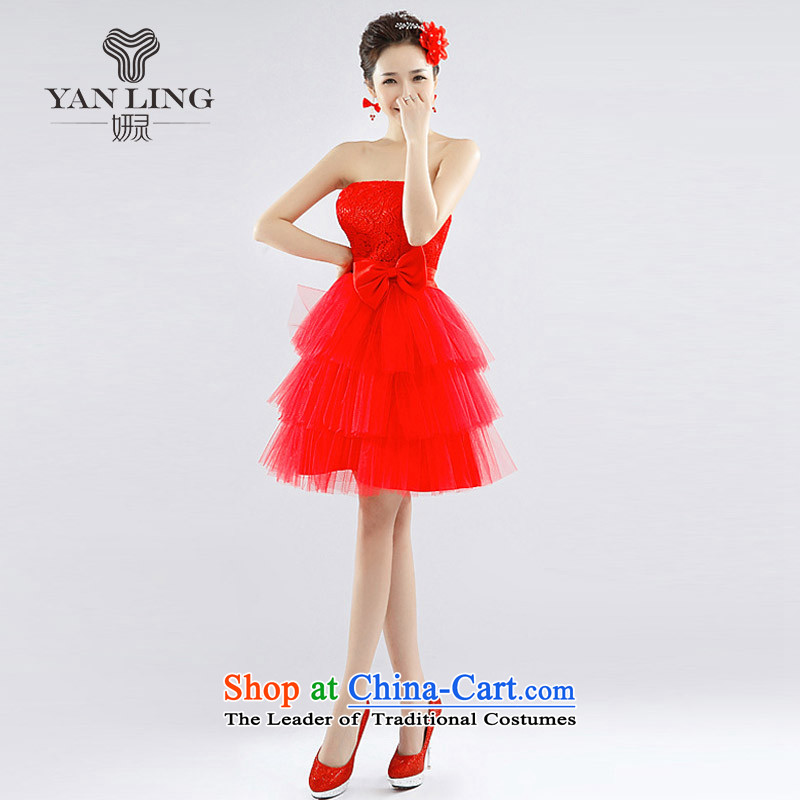 The Korean version of the new 2015 water-soluble lace small dress bridesmaid dresses marriages wedding LF1002 XXL, Charlene Choi spirit has been pressed red shopping on the Internet
