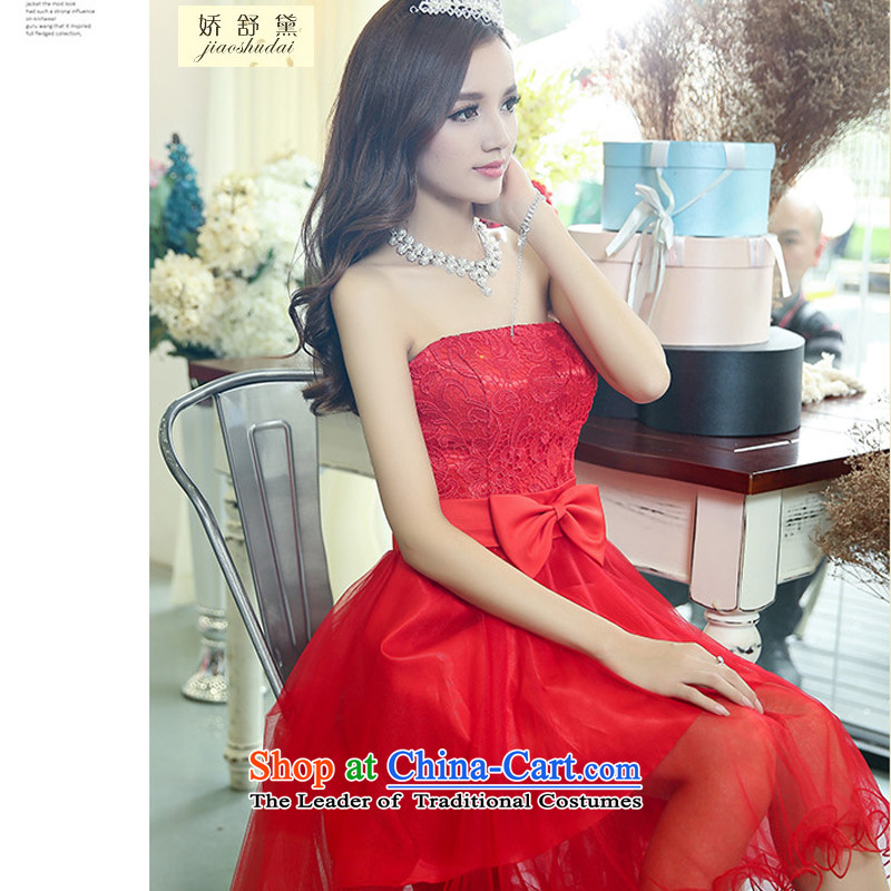 Use Red Doi Shu 2015, bon bon skirt evening dress bride wedding dresses and Chest Service bridesmaid dresses bows autumn and winter, RedXL