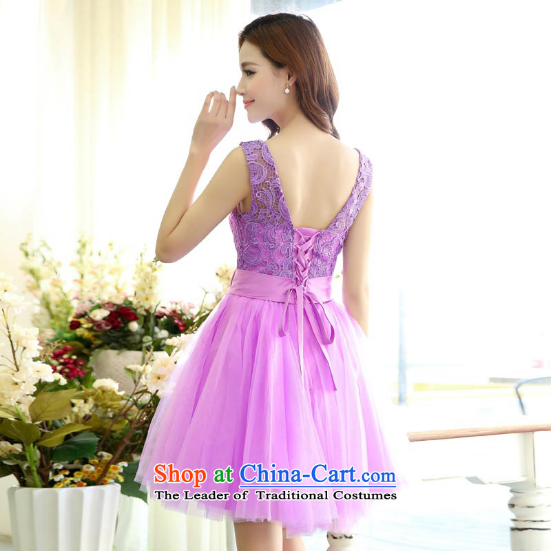 To Doi Shu 2015 new bride red lace wedding dress marriage small short of qipao bows services bridesmaids purple to Shu Tai S, shopping on the Internet has been pressed.