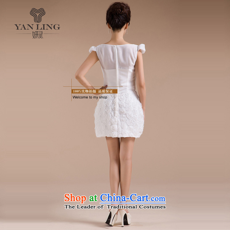 2015 New 2 shoulder strap skirts of the floral decorations sweet elegant small dress LF146 white s, Charlene Choi spirit has been pressed shopping on the Internet