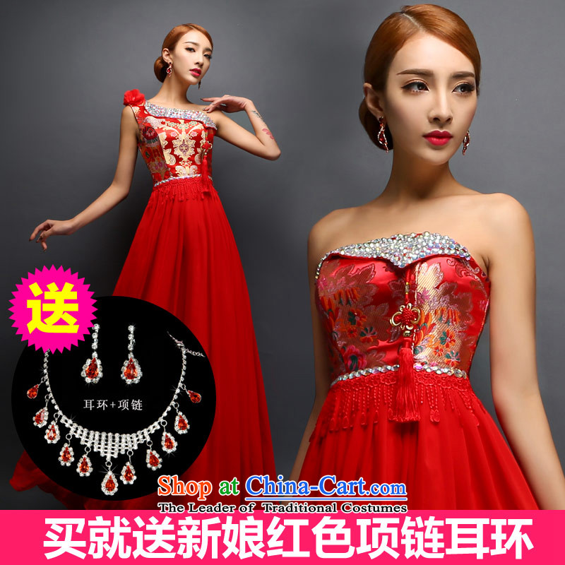 Maximum number of this life shoulder cheongsam 2015 new anointed chest bows to sepia diamond macrame long marriage evening dresses and zip chest) Cape , L, love of the overcharged shopping on the Internet has been pressed.