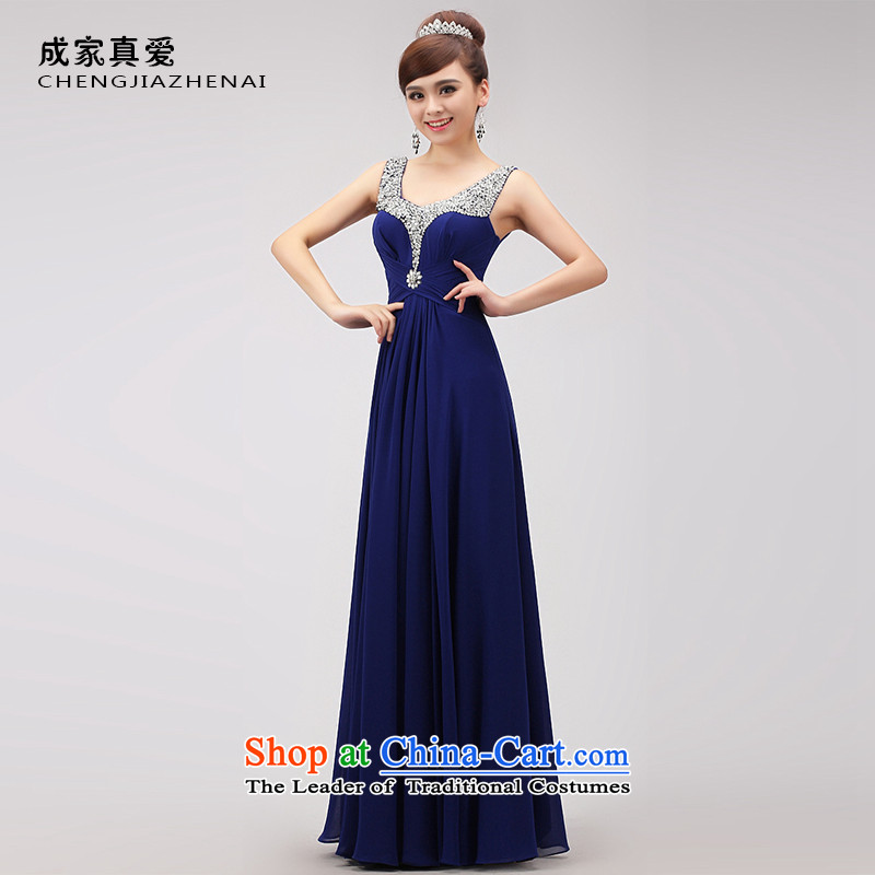 The knot true love annual dinner dress 2015 will blue long marriages bows service banquet moderator winter sky blue M Chengjia True Love , , , shopping on the Internet