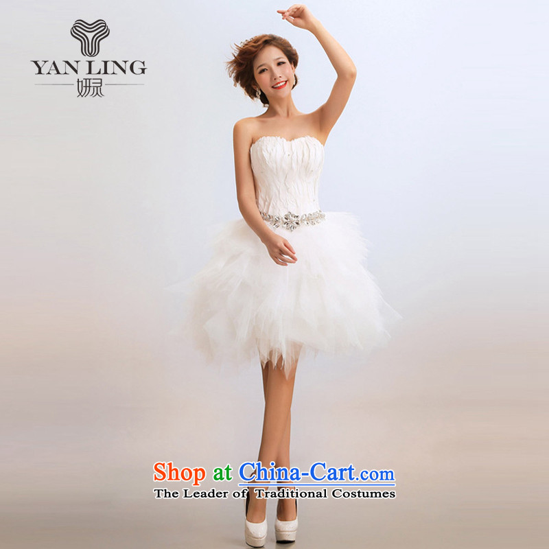 2015 new stylish stars of the same short of marriages wedding dresses show services under the auspices of white L