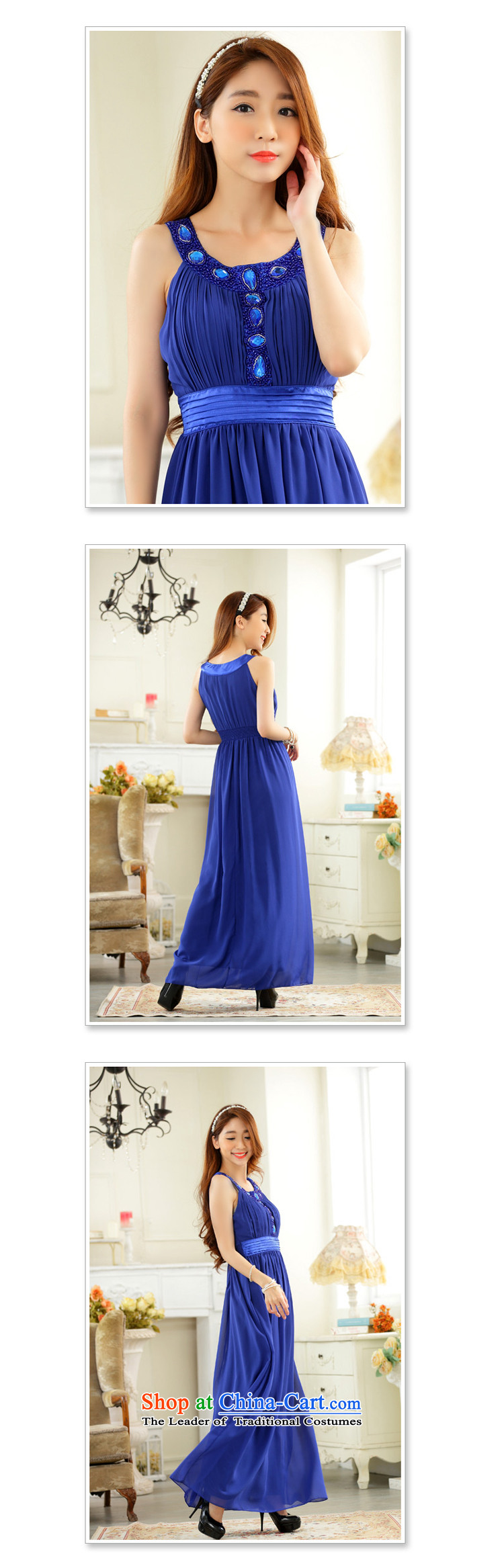   Kampala shoulder plain manual JK2 nail on the Pearl River delta drilling-long gown chiffon dresses blue XXL picture, prices, brand platters! The elections are supplied in the national character of distribution, so action, buy now enjoy more preferential! As soon as possible.