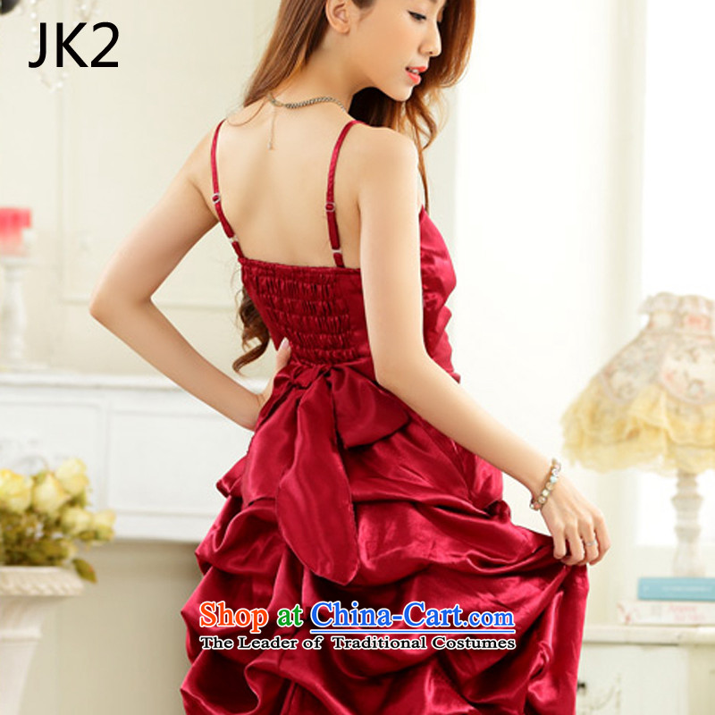 Stylish evening dress straps for wrinkle show skirt lanterns skirt host dress dresses JK2 wine red XXL,JK2.YY,,, shopping on the Internet