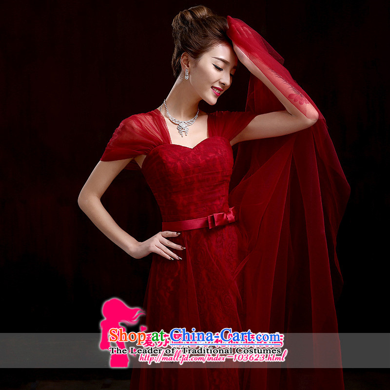 Marriages bows services wine red long gown New Sau San evening dresses new Korean long red packets shoulder higher waist evening dress dark red聽XXXL, love Su-lan , , , shopping on the Internet