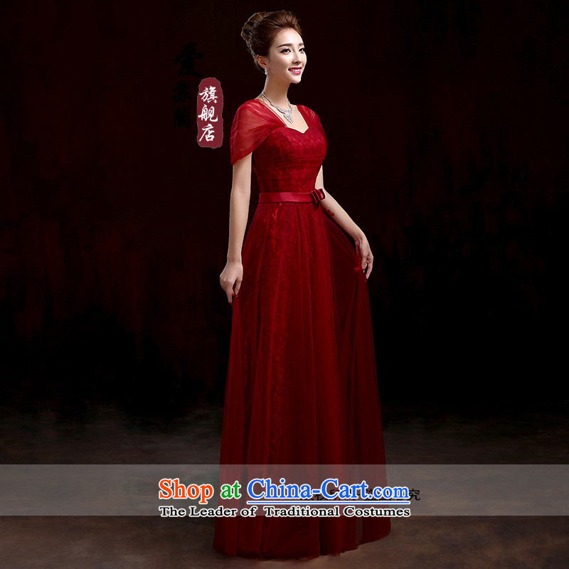 Marriages bows services wine red long gown New Sau San evening dresses new Korean long red packets shoulder higher waist evening dress dark red聽XXXL, love Su-lan , , , shopping on the Internet