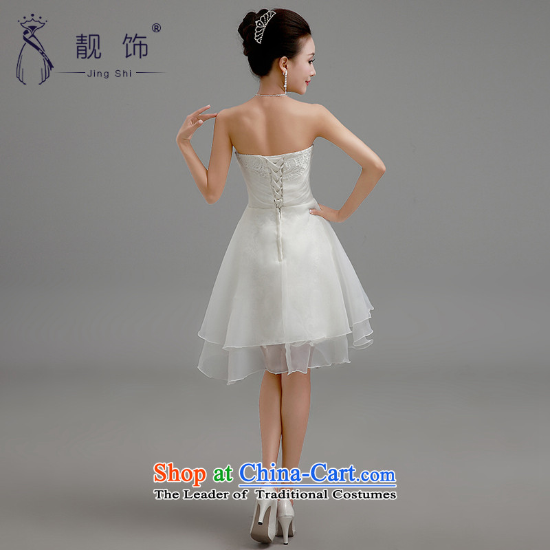 The new 2015 international friendship and chest service upscale bride bows chiffon short of Female dress bridesmaid small in sister white dress with M talks trim (JINGSHI) , , , shopping on the Internet