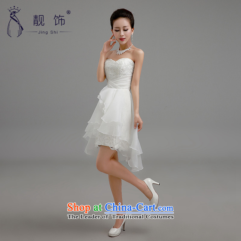 The new 2015 international friendship and chest service upscale bride bows chiffon short of Female dress bridesmaid small in sister white dress with M talks trim (JINGSHI) , , , shopping on the Internet