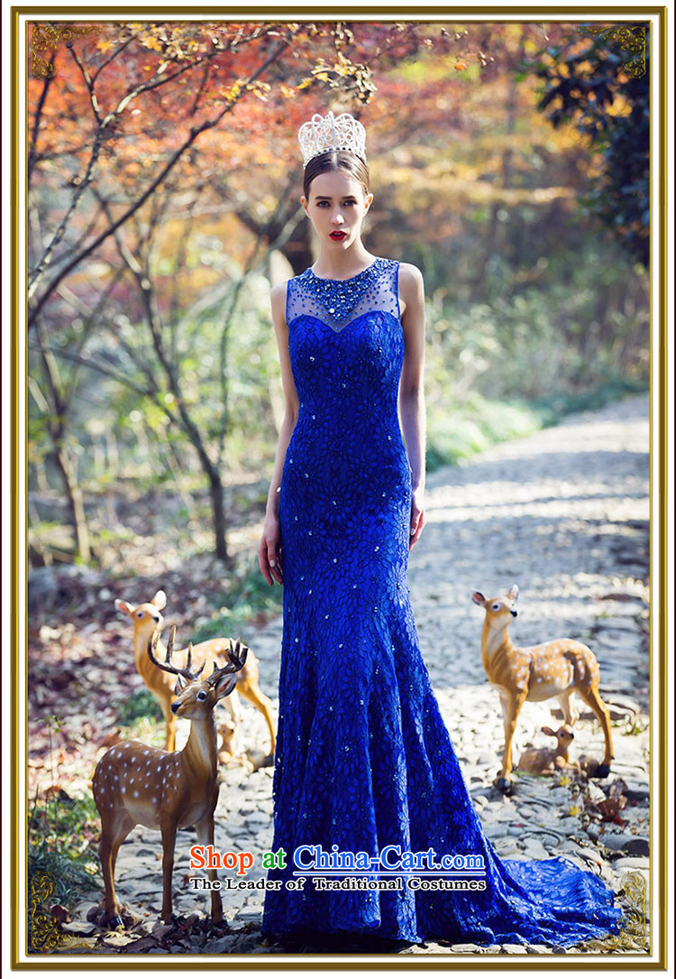 A Bride luxury drill Po-blue dress crowsfoot small trailing dress lace Sau San Dinner 2208 Blue L pre-sale 3 day shipping picture, prices, brand platters! The elections are supplied in the national character of distribution, so action, buy now enjoy more preferential! As soon as possible.