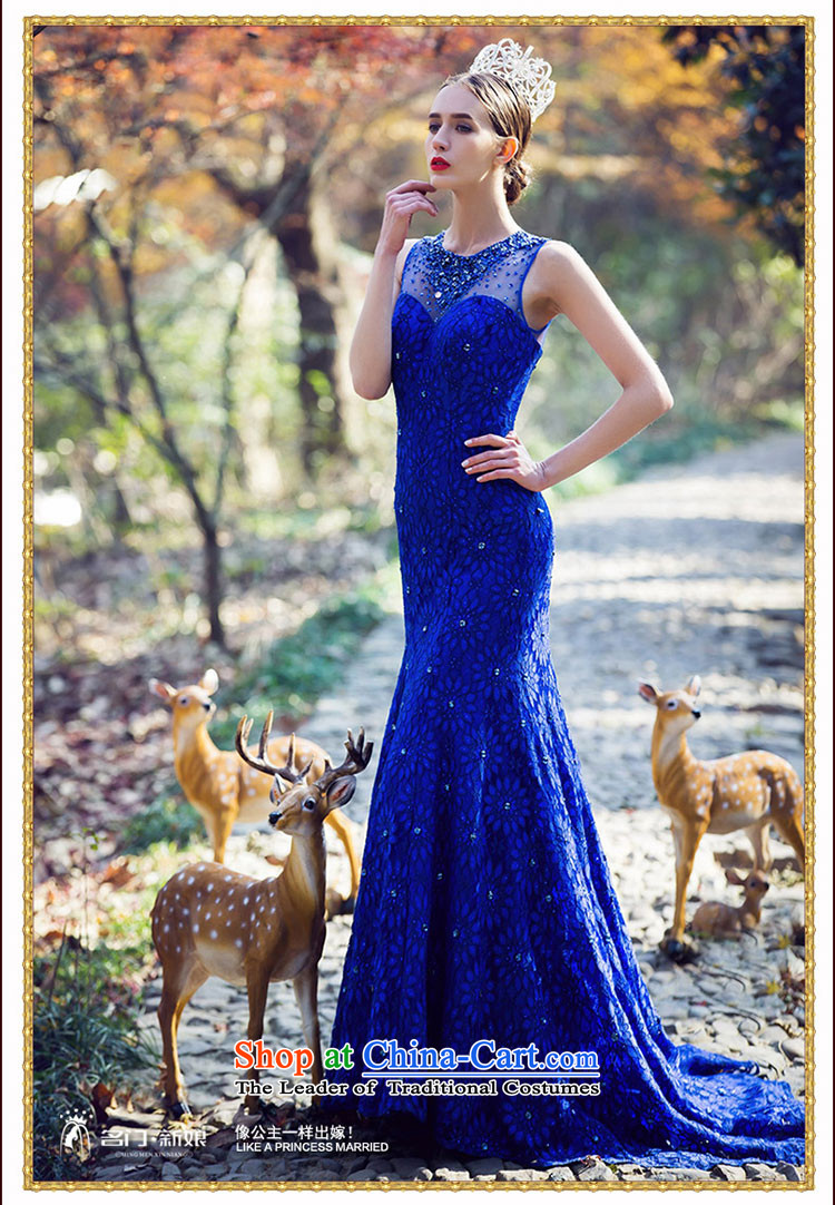 A Bride luxury drill Po-blue dress crowsfoot small trailing dress lace Sau San Dinner 2208 Blue L pre-sale 3 day shipping picture, prices, brand platters! The elections are supplied in the national character of distribution, so action, buy now enjoy more preferential! As soon as possible.
