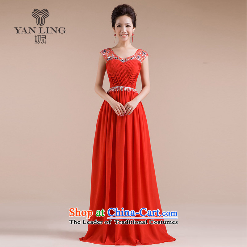 2015 new marriages of evening dresses bows chief wedding dresses LF1003 CHIFFON RED M, Charlene Choi spirit has been pressed shopping on the Internet