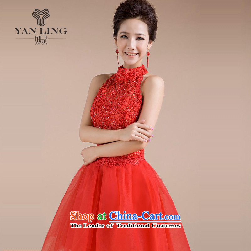 2015 New Hang also engraving on chip decorated pattern back elegant sexy small red XXL, LF158 dress Charlene Choi spirit has been pressed shopping on the Internet
