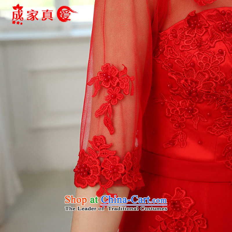 The knot true love bows services 2014 new bride wedding dresses red long marriages bridesmaid services, cuff dress winter meat after the toner color has a cuff families True Love , , , M shopping on the Internet