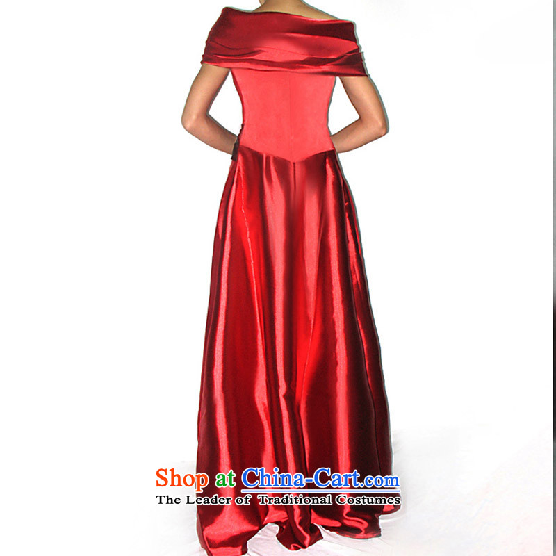 A stylish and elegant bows her dress and bride Red Dress 003 red S a bride shopping on the Internet has been pressed.