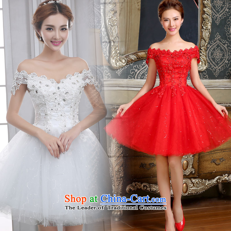 The knot true love beauty wedding dresses 2015 new evening dresses lace bridesmaid service, the white field shoulder small dress skirt female white M Chengjia True Love , , , shopping on the Internet