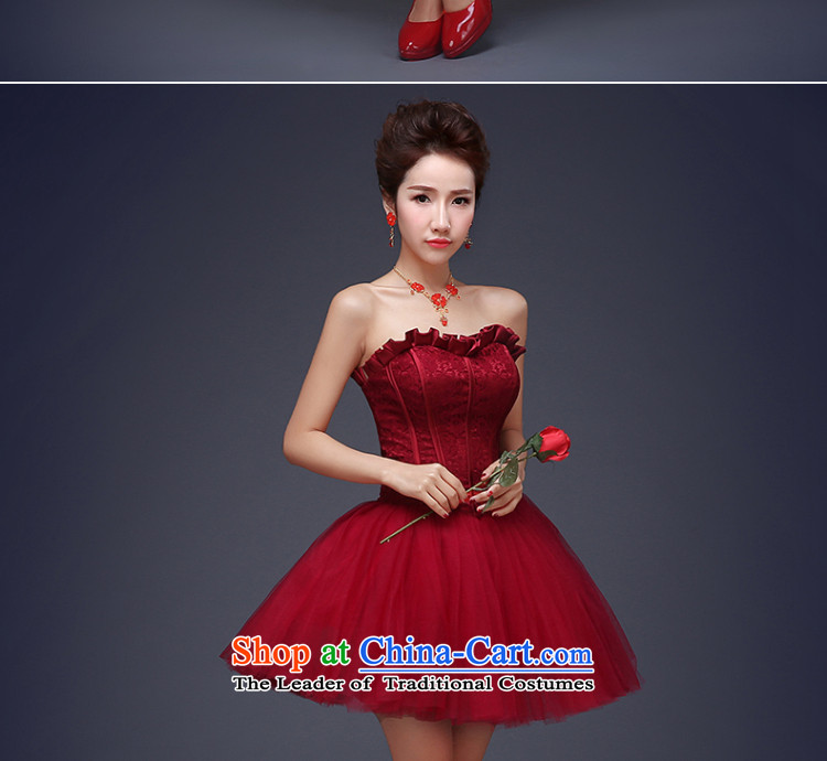The Republika Srpska divas personality 2015 Autumn new ball reception evening dress short, wipe the chest bon bon skirt small gatherings at the annual meeting of the dresses reception evening dresses wine red dress L picture, prices, brand platters! The elections are supplied in the national character of distribution, so action, buy now enjoy more preferential! As soon as possible.