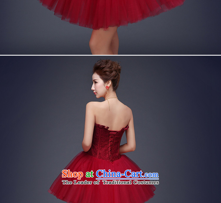 The Republika Srpska divas personality 2015 Autumn new ball reception evening dress short, wipe the chest bon bon skirt small gatherings at the annual meeting of the dresses reception evening dresses wine red dress L picture, prices, brand platters! The elections are supplied in the national character of distribution, so action, buy now enjoy more preferential! As soon as possible.