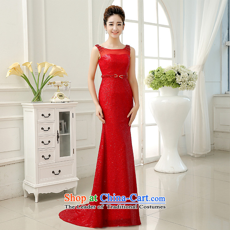 The knot true love bows Service Bridal Fashion 2015 new wedding dress shoulders crowsfoot marriage evening dress tail services under the auspices of autumn and winter red S Chengjia True Love , , , shopping on the Internet