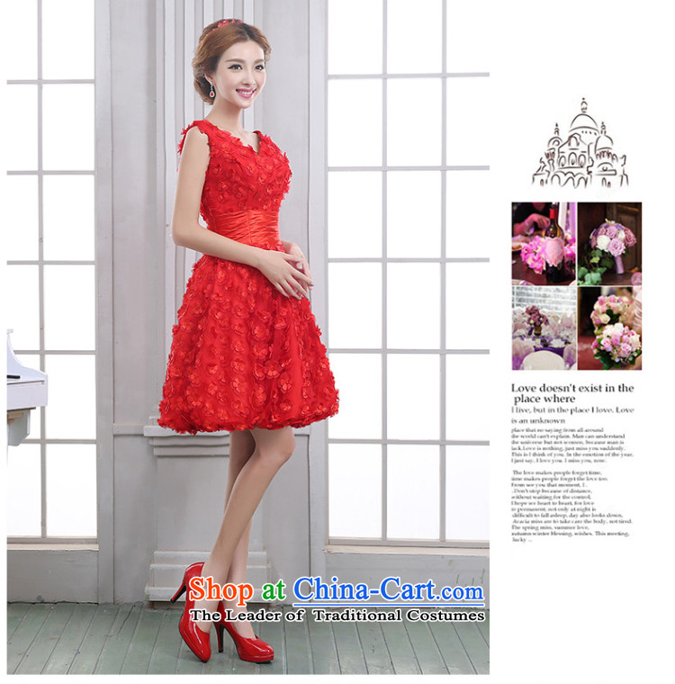 The knot true love bride bows services 2014 new marriage Red slotted shoulder small banquet dress dress marriage short of autumn and winter red S picture, prices, brand platters! The elections are supplied in the national character of distribution, so action, buy now enjoy more preferential! As soon as possible.