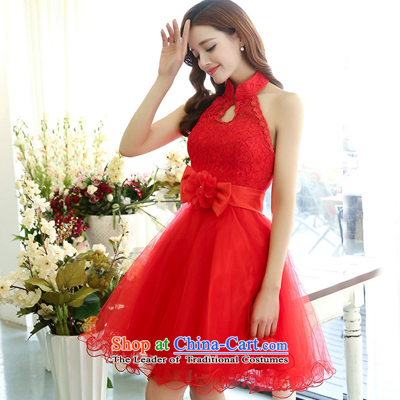 Uyuk   new stylish bows services bridesmaid service wedding dresses irrepressible elegant lace the yarn dresses RED M with Yi (UYUK on) , , , shopping on the Internet