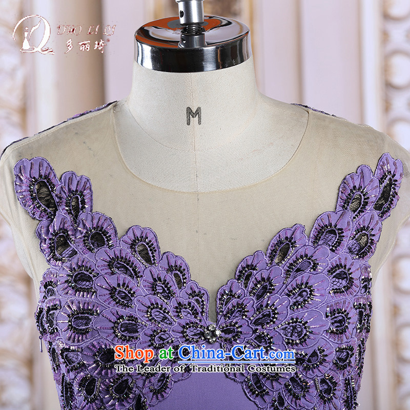 Doris Qi annual spring evening dresses purple long bridesmaid dresses, elegant banquet evening dress with a light purple M, Doris Qi (doris dress) , , , shopping on the Internet