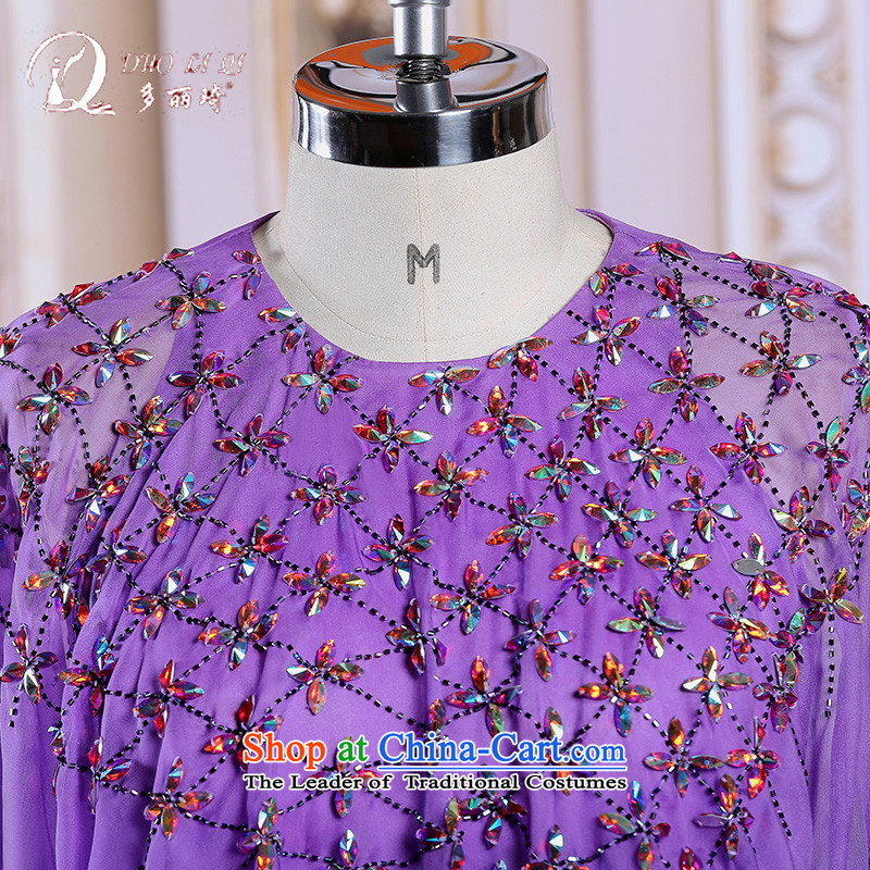 Doris Qi evening dresses bat sleeves long annual meeting of Sau San dress skirt moderator dress with a light purple , L, Doris Qi (doris dress) , , , shopping on the Internet