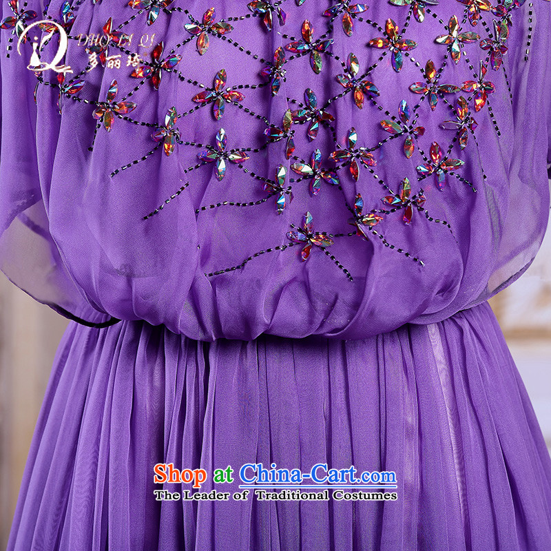 Doris Qi evening dresses bat sleeves long annual meeting of Sau San dress skirt moderator dress with a light purple , L, Doris Qi (doris dress) , , , shopping on the Internet
