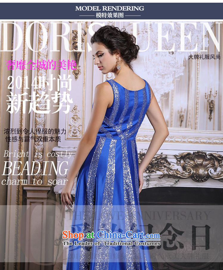 Doris Qi 2015 winter clothing bride bows blue staple-ju long gown banquet dinner dress Blue M picture, prices, brand platters! The elections are supplied in the national character of distribution, so action, buy now enjoy more preferential! As soon as possible.