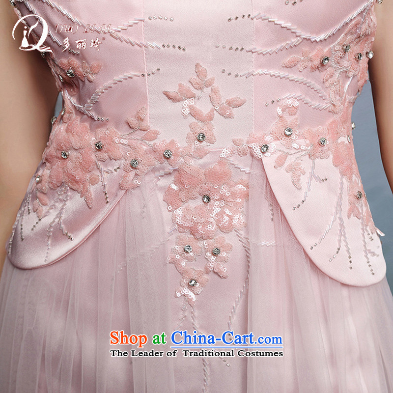 Doris Qi bows Service Bridal Fashion 2015 pink big terrace back and sexy betrothal wedding dress pink XXL, Doris Qi (doris dress) , , , shopping on the Internet