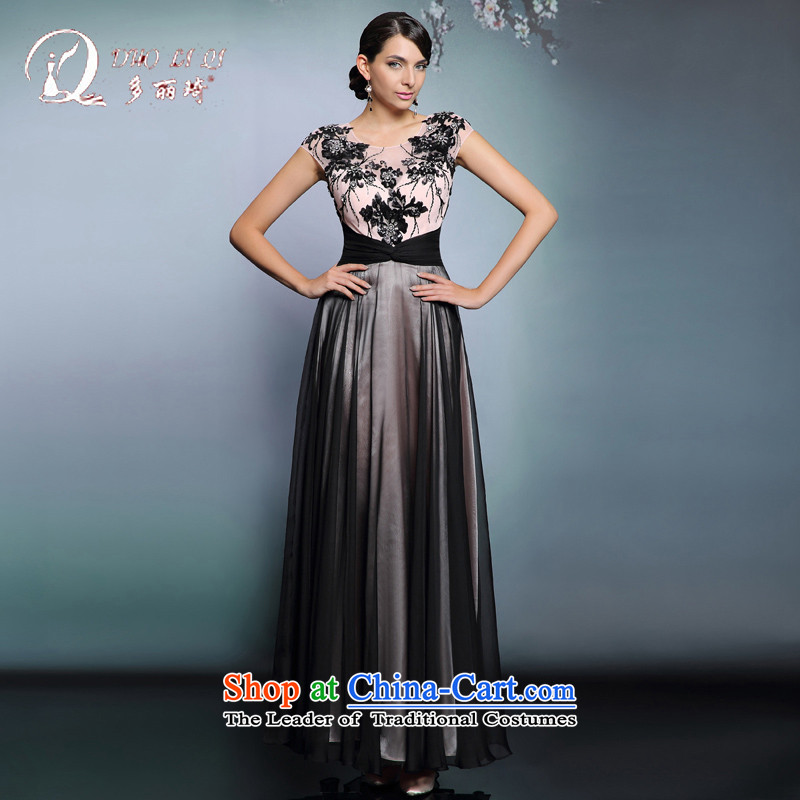 Doris Qi 2015 evening dresses long-sleeved black company annual long banquet hosted dress uniform winter black M, Doris Qi (doris dress) , , , shopping on the Internet