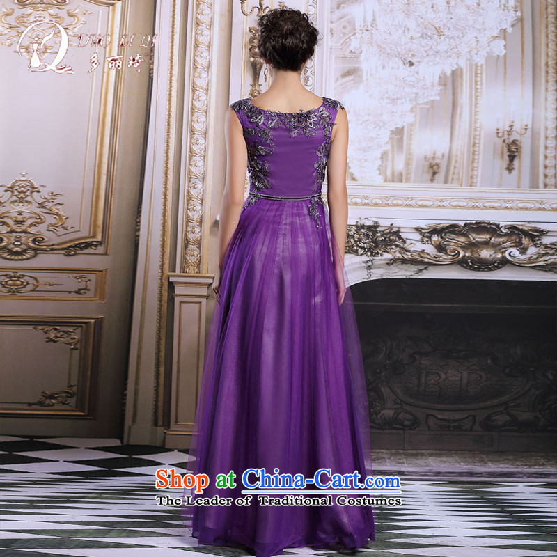 Doris Qi 2015 autumn and winter bridesmaid dress bows service long purple shoulders and sexy banquet dress annual light purple , L, Doris Qi (doris dress) , , , shopping on the Internet