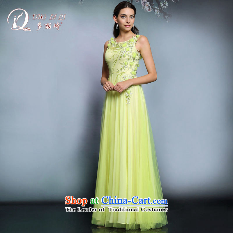 Doris Qi annual dinner dress 2015 Spring Green long bridesmaid service banquet hosted performances long skirt evening dress green S, Doris Qi (doris dress) , , , shopping on the Internet