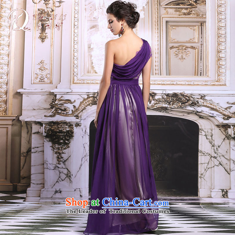 Doris Qi bride bows to winter purple shoulder bridesmaid sister annual meeting of persons chairing the banquet evening dresses Long Purple S, Doris Qi (doris dress) , , , shopping on the Internet