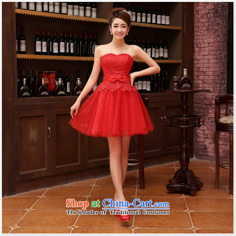 Bridesmaid dress 2015 autumn and winter new bride anointed chest lace dress red bow tie bows serving evening dresses red L picture, prices, brand platters! The elections are supplied in the national character of distribution, so action, buy now enjoy more preferential! As soon as possible.