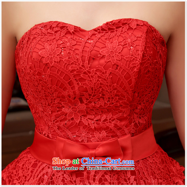 Bridesmaid dress 2015 autumn and winter new bride anointed chest lace dress red bow tie bows serving evening dresses red L picture, prices, brand platters! The elections are supplied in the national character of distribution, so action, buy now enjoy more preferential! As soon as possible.
