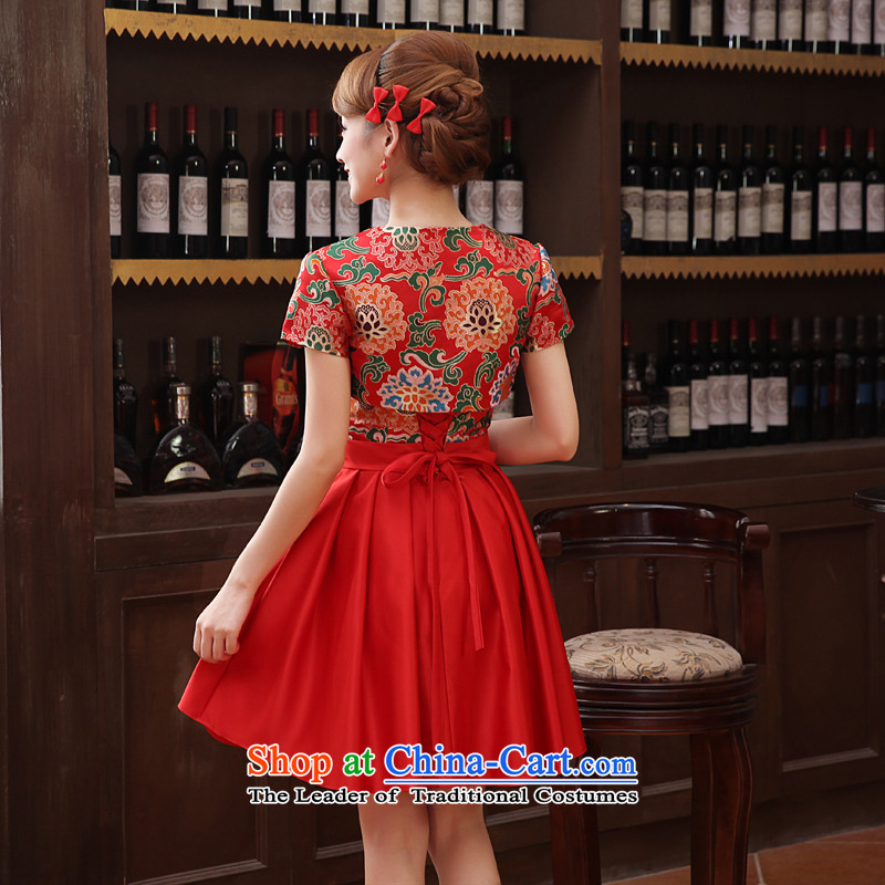 Toasting champagne marriage services bridesmaid dress short of modern small dress bride strap evening dress Yun Jin, a red XL, Charlene Choi spirit has been pressed shopping on the Internet