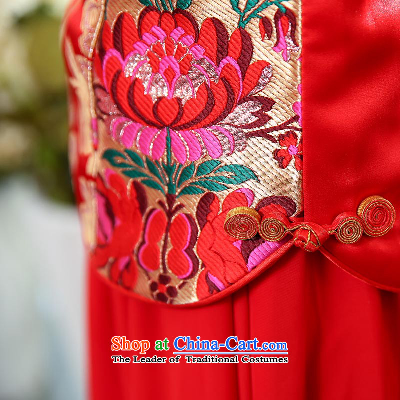 To Doi Shu spring 2015 the new bride services installed qipao bows wedding dress long red lace retro autumn and winter-soo Wo Service 1506 picture color , L, L'Tai Kiu , , , shopping on the Internet