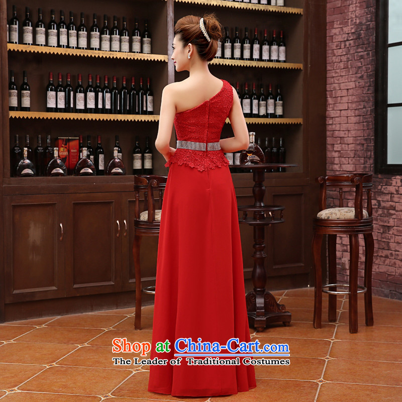 The new 2015 marriages wedding dress bows service long red bridesmaid stylish anointed chest of autumn and winter female red , L, Charlene Choi spirit has been pressed shopping on the Internet