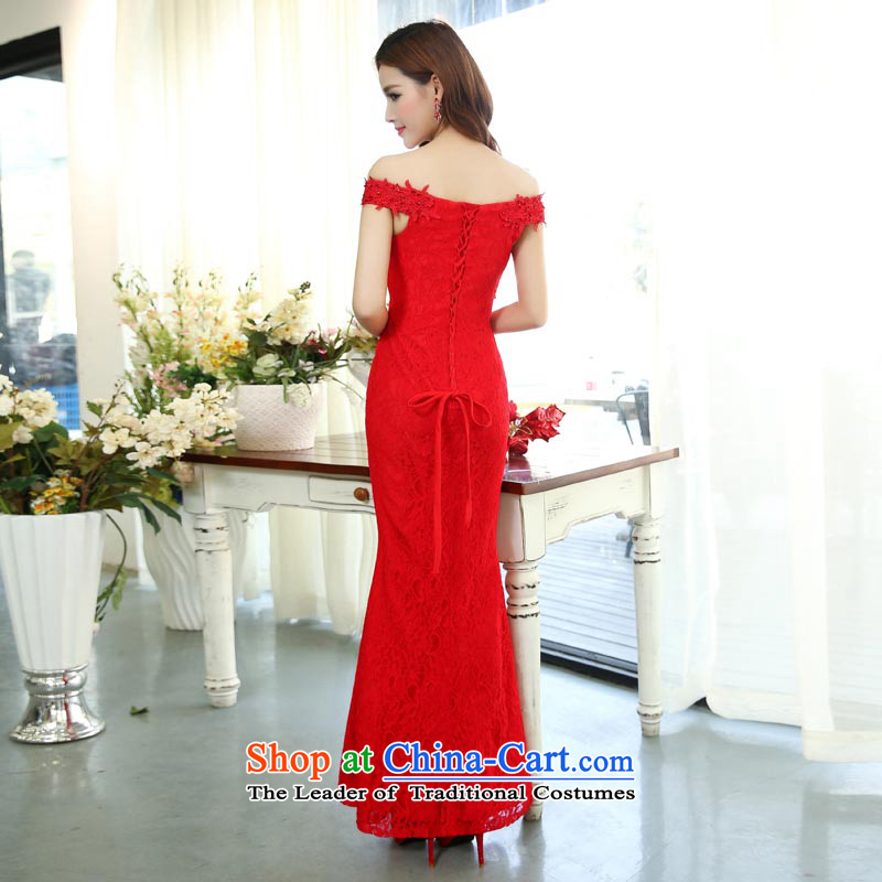   2015 autumn season arrogance new word shoulder length, stylish and irrepressible marriage evening dresses banquet evening dresses red S arrogant season (OMMECHE) , , , shopping on the Internet