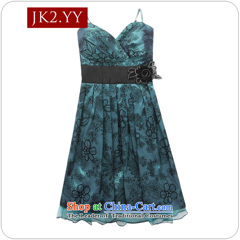  The annual sweet dress JK2 elegant value lint-free V-Neck Strap Foutune of small countries in the dress skirt (flower can be split) Green XXL,JK2.YY,,, shopping on the Internet