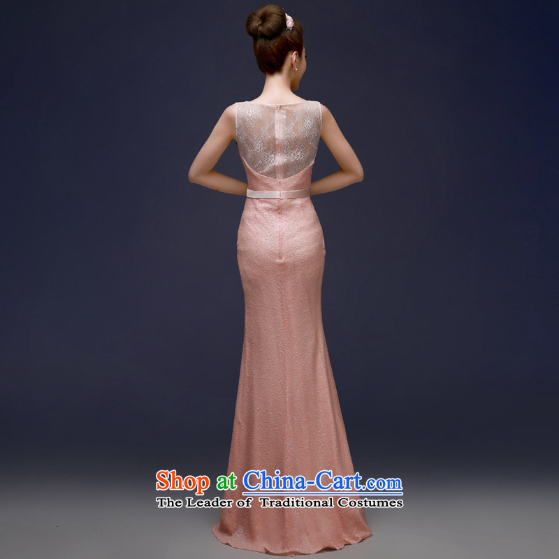 The privilege of serving-leung 2015 new bride wedding dress evening banquet moderator long crowsfoot evening dress skirt pink , L, a service-leung , , , shopping on the Internet