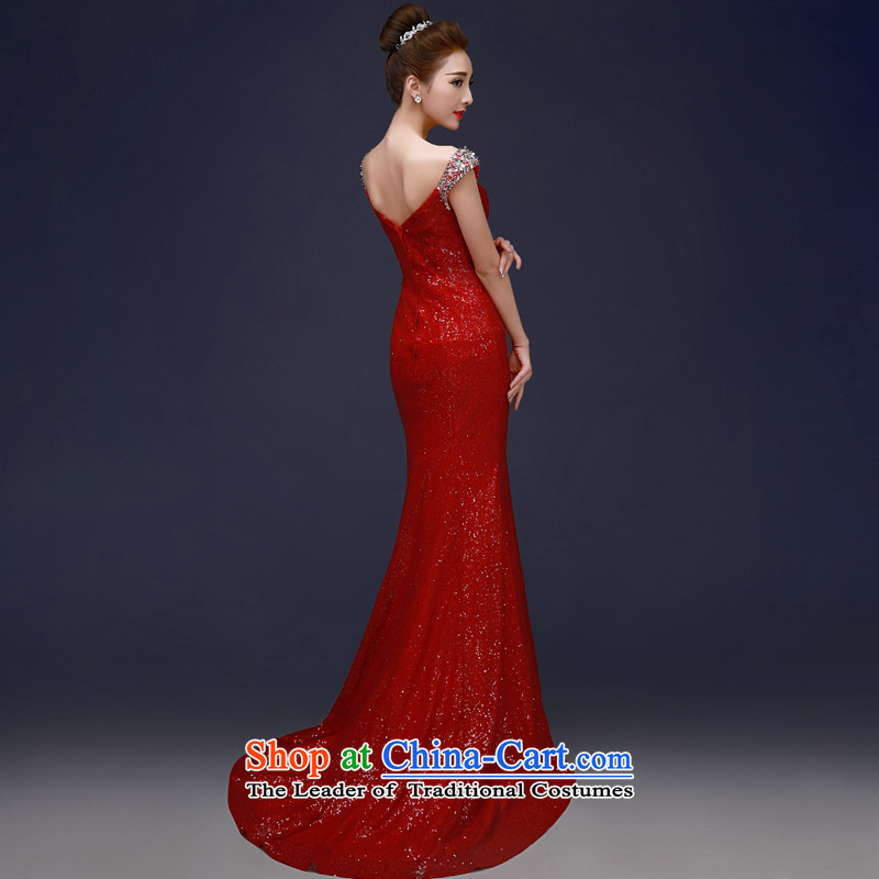 The privilege of serving good red marriages ceremony services Annual Dinner of the bows moderator long tail crowsfoot evening dresses Yellow M, a service-leung , , , shopping on the Internet