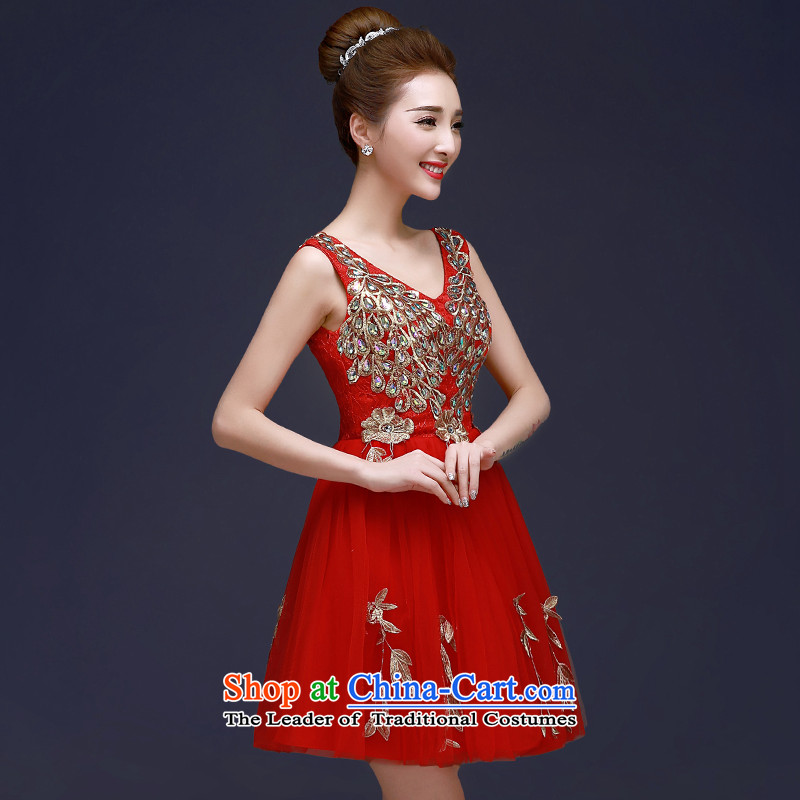 The privilege of serving-leung 2015 new bride banquet Annual Small Red Dress Short, bows to dress marriage red 2XL, honor services-leung , , , shopping on the Internet